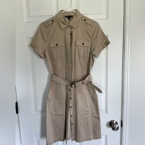 Safari style tan dress